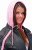 Женская кожаная куртка из буйволиной кожи с розовой полосой и съёмной подкладкой с капюшоном - L655522HZP_0175.JPG