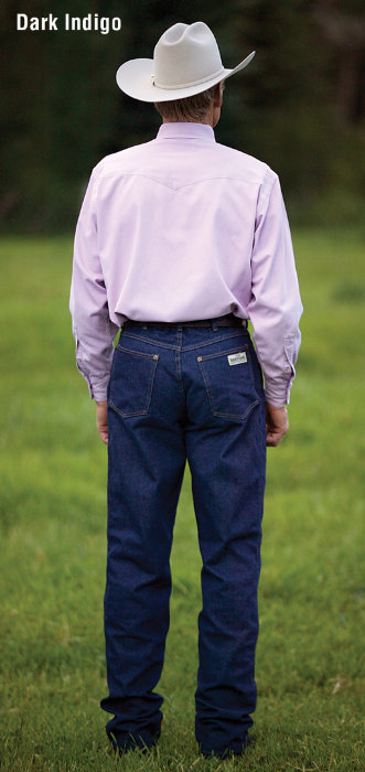 Мужские джинсы RanchHand Dungaree Original DARK INDIGO Мужские джинсы RanchHand Dungaree Original DARK INDIGO произведены полностью в США из техасского хлопка. Ткань 14,5 унций. Джинсы рабочие, сидят выше талии, удобны для серьёзной работы и ношения ковбойских сапог. В эти джинсах воплощено всё лучшее, что было в джинсостроении за всю историю США. 
