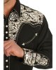 Мужская ковбойская рубашка SCULLY с вышивкой в виде растительных орнаментов, серебро - 