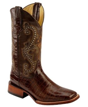 Ковбойские сапоги Ferrini Chocolate Alligator Belly Print Cowboy Boots - Square Toe